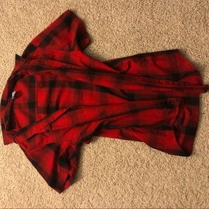 Red and black short sleeve button down from H&M